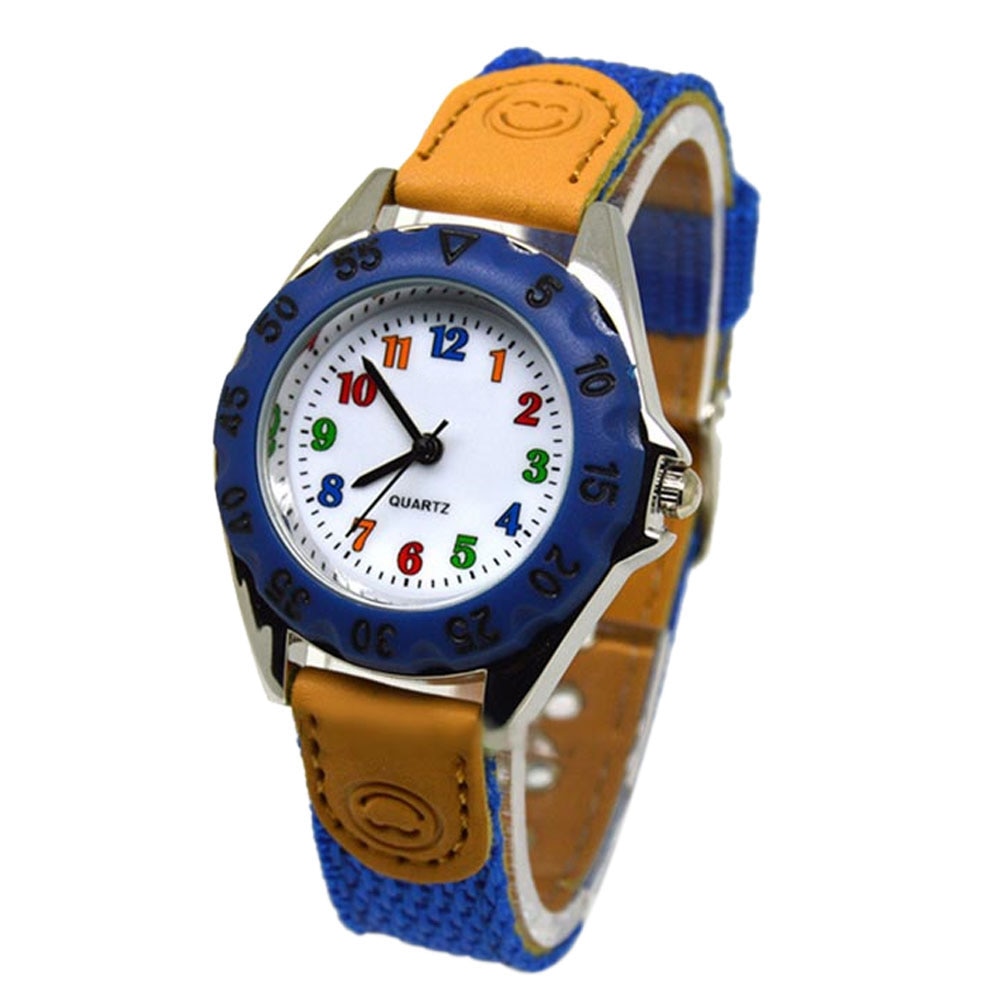 Cute Boys Girls Quartz Watch Kids Children&#39;s Fabric Strap Student Time Clock