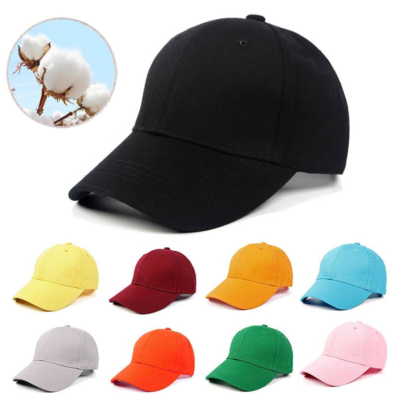 Kids Boys Caps Cotton Black Cap Men Women Snapback Baseball Caps