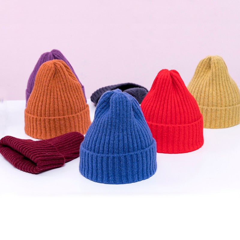 Winter Baby Hat For Kids Warm Knitted Baby Accessories Girl Boy Beanie Cap