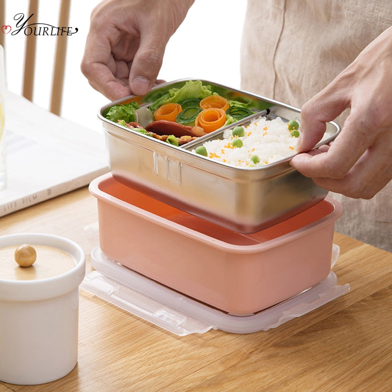 OYOURLIFE Eco Friendly Stainless Steel Bento Lunch Box Portable Food Warmer Outdoor