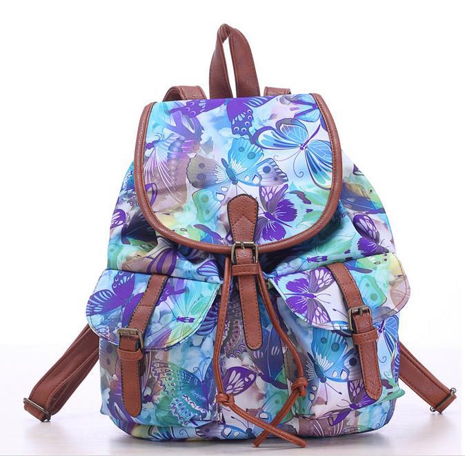 Hot Selling Women's Vintage Canvas school bags National Ethnic Backpacks Girl Rucksack School Bag