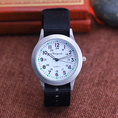 2022 Chaoyada Children Boys Girls 24hours Canvas Luminous Pointer Quartz Wristwatches Kids