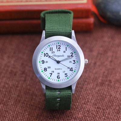 2022 Chaoyada Children Boys Girls 24hours Canvas Luminous Pointer Quartz Wristwatches Kids