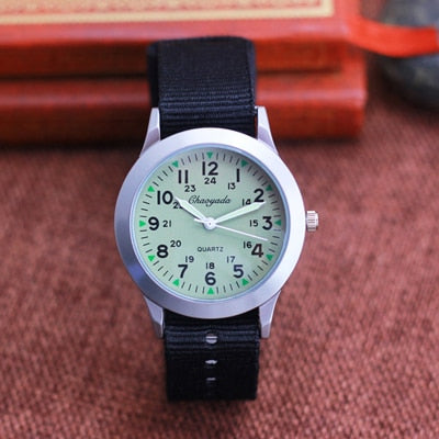 2022 Chaoyada Children Boys Girls 24hours Canvas Luminous Pointer Quartz Wristwatches Kids