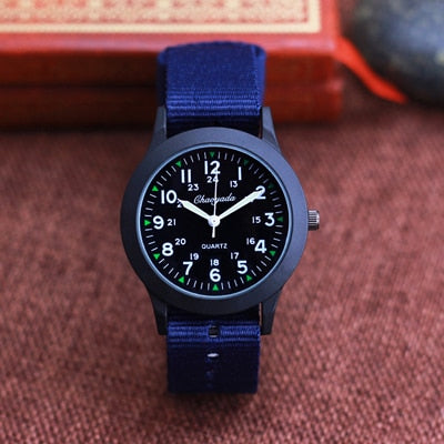 2022 Chaoyada Children Boys Girls 24hours Canvas Luminous Pointer Quartz Wristwatches Kids