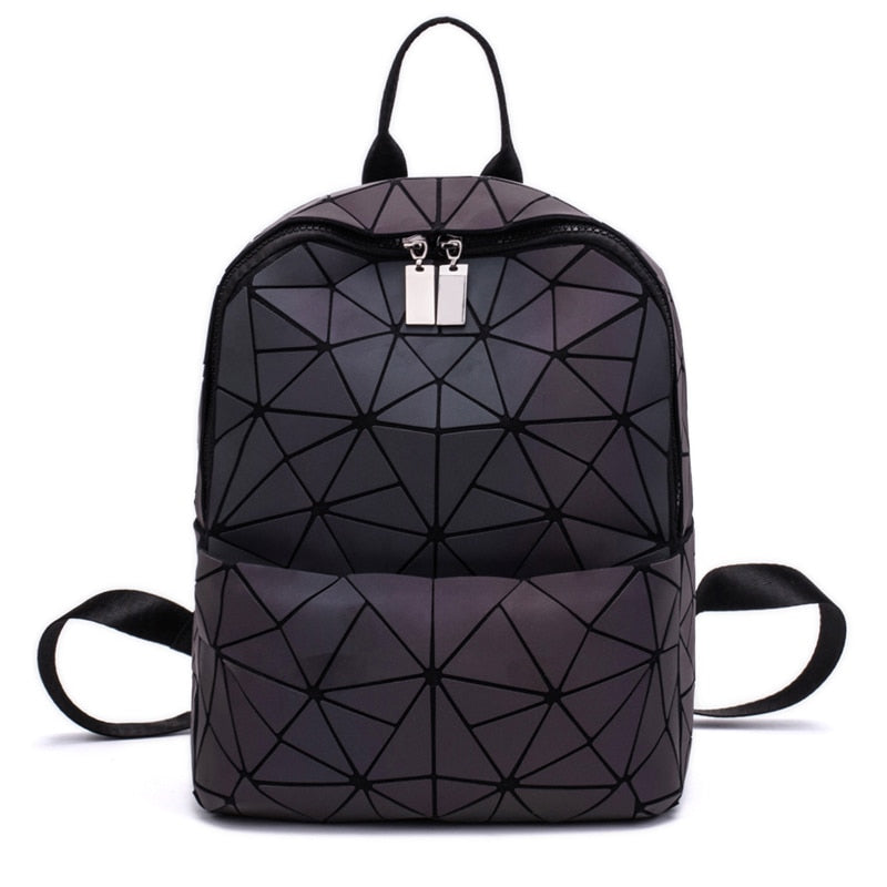 New Women Backpack Geometric Folding Bag Small Students School Bags