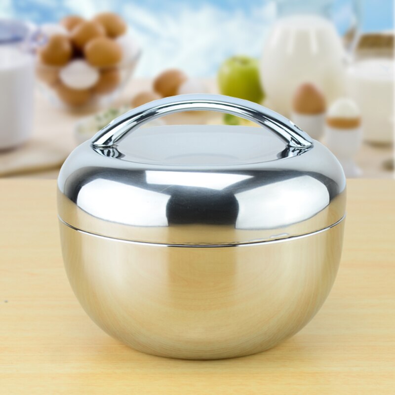 Sanqia 1.3L Apple Shape Thermal Insulation Stainless Steel Lunch Box Bento Food