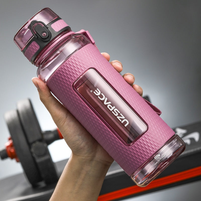 UZSPACE Sports Water Bottles Gym Leak-proof Drop-proof Portable Shaker Outdoor