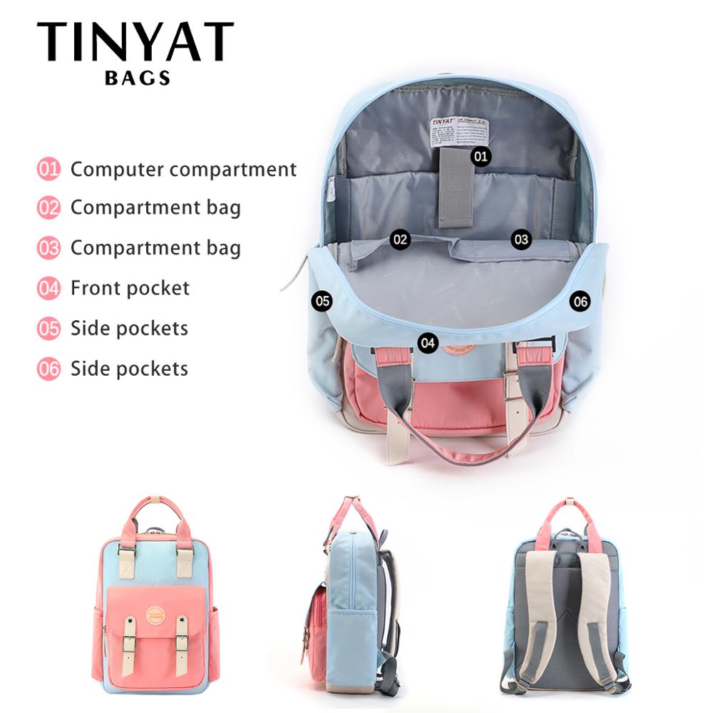 TINYAT Women&#39;s school laptop backpack Youth Donut backpacks High School Bag