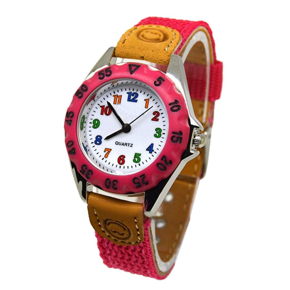 Cute Boys Girls Quartz Watch Kids Children&#39;s Fabric Strap Student Time Clock