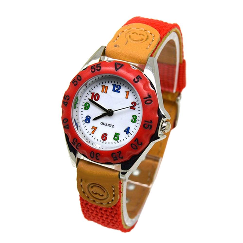 Cute Boys Girls Quartz Watch Kids Children&#39;s Fabric Strap Student Time Clock