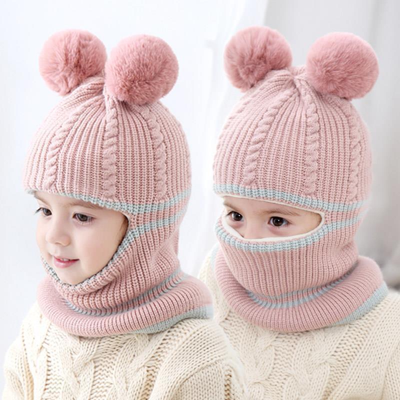 Beanies Baby Ring Hat Pompom Winter Children Hats Knitted Cute Cap for Baby