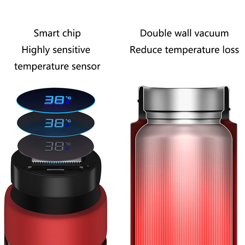 smart digital water bottle keeps cold and heat thermal bottle Stainless Steel