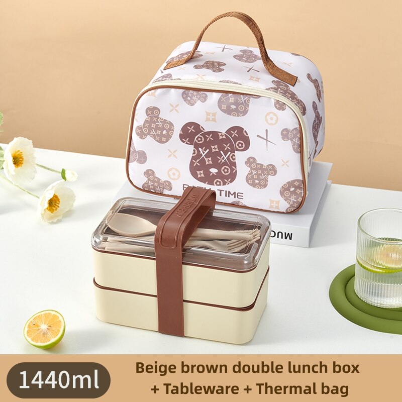 Bento School LunchBox Tiffin Box for Kids Kids with Bag Tableware for School Sandwich