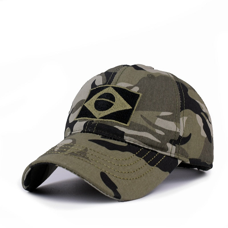 Army Camouflage Male Baseball Cap Men Embroidered Brazil Flag  Caps