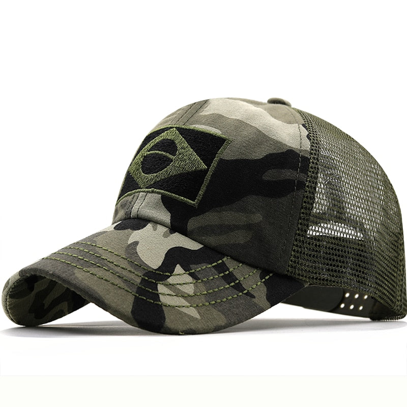 Army Camouflage Male Baseball Cap Men Embroidered Brazil Flag  Caps