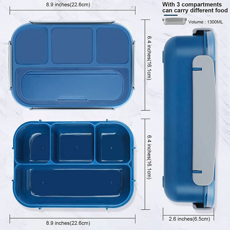 Food Box Tiffin Box Lunchbox School Children Balance Bento Box 4 Compartment Lunch Box