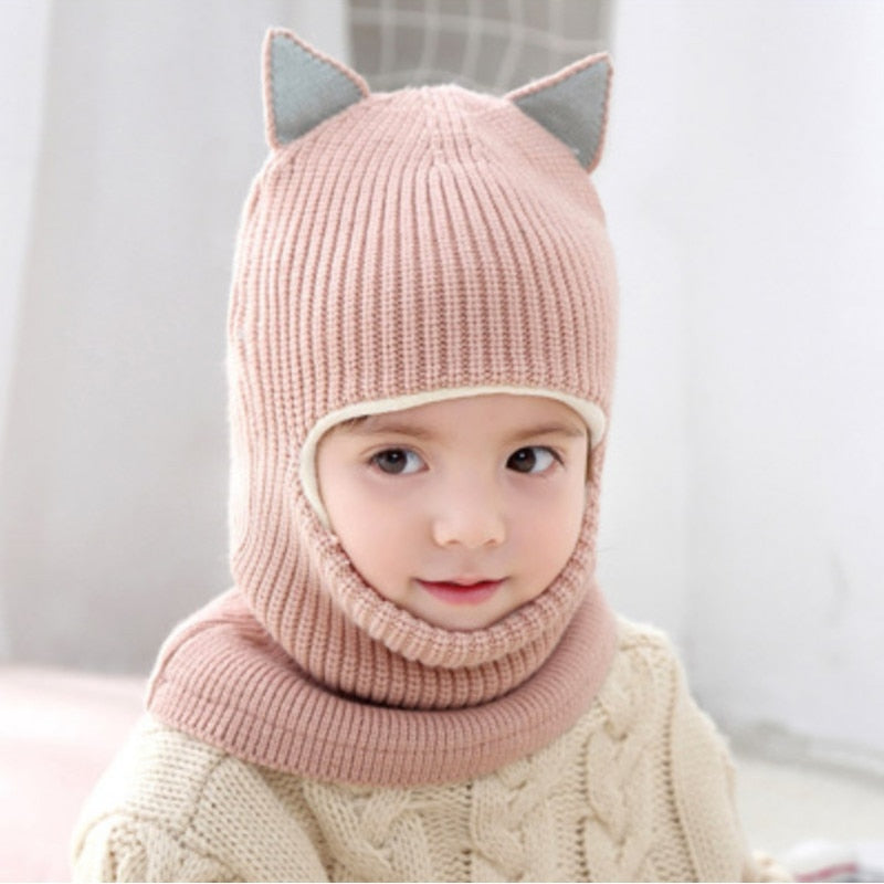 Beanies Baby Ring Hat Pompom Winter Children Hats Knitted Cute Cap for Baby