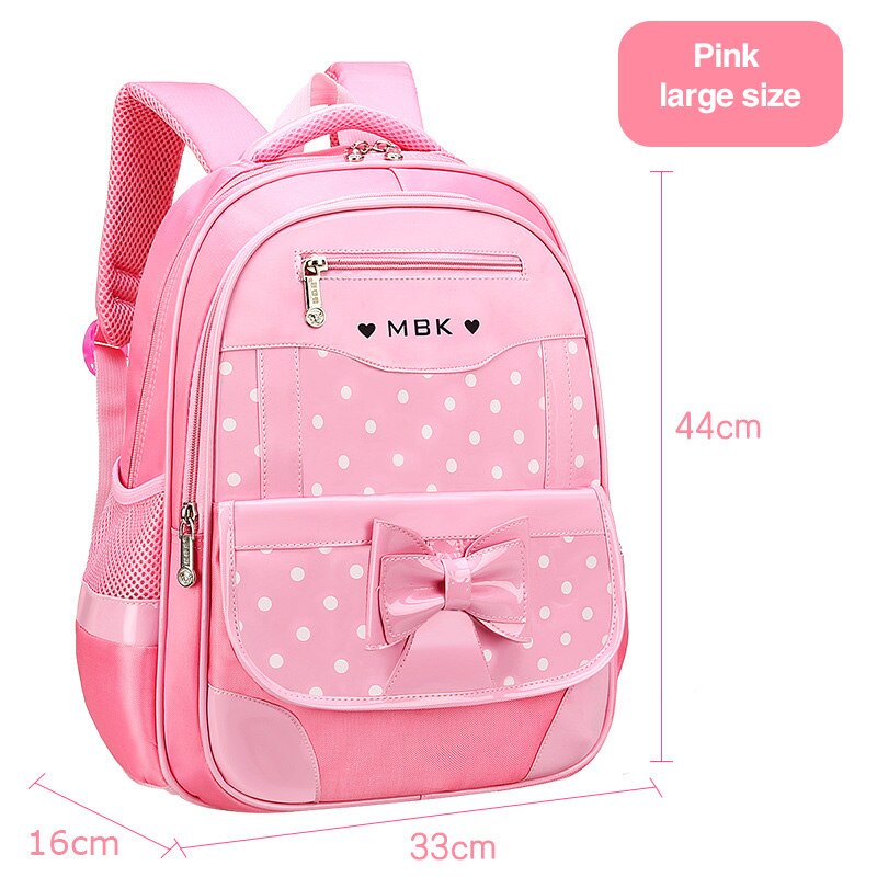 6-12 Year Old Child&#39;s School Bag / School Bag Set for Girl Cute Black Pink Bow School Backpack