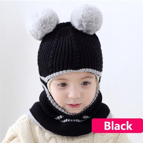 Beanies Baby Ring Hat Pompom Winter Children Hats Knitted Cute Cap for Baby