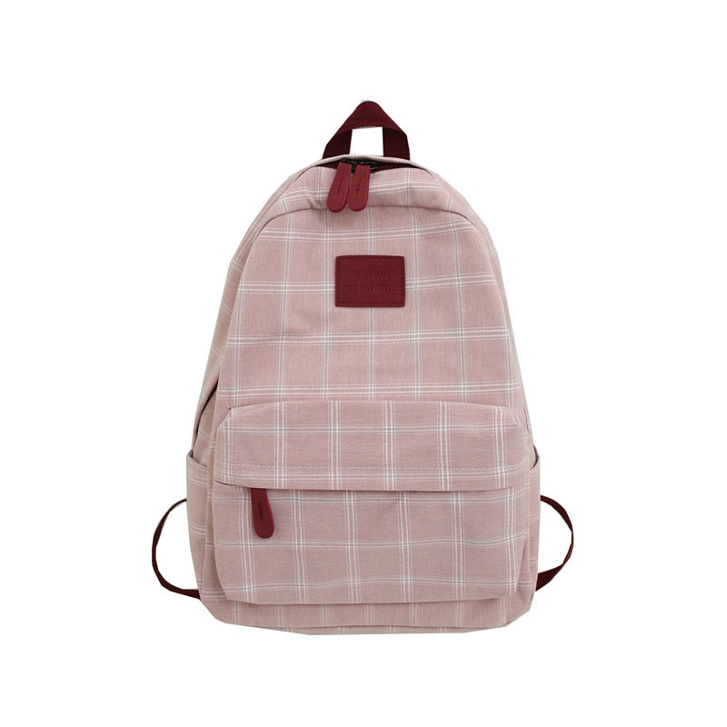 HOCODO Plaid Women Backpack Student Cute School Bag