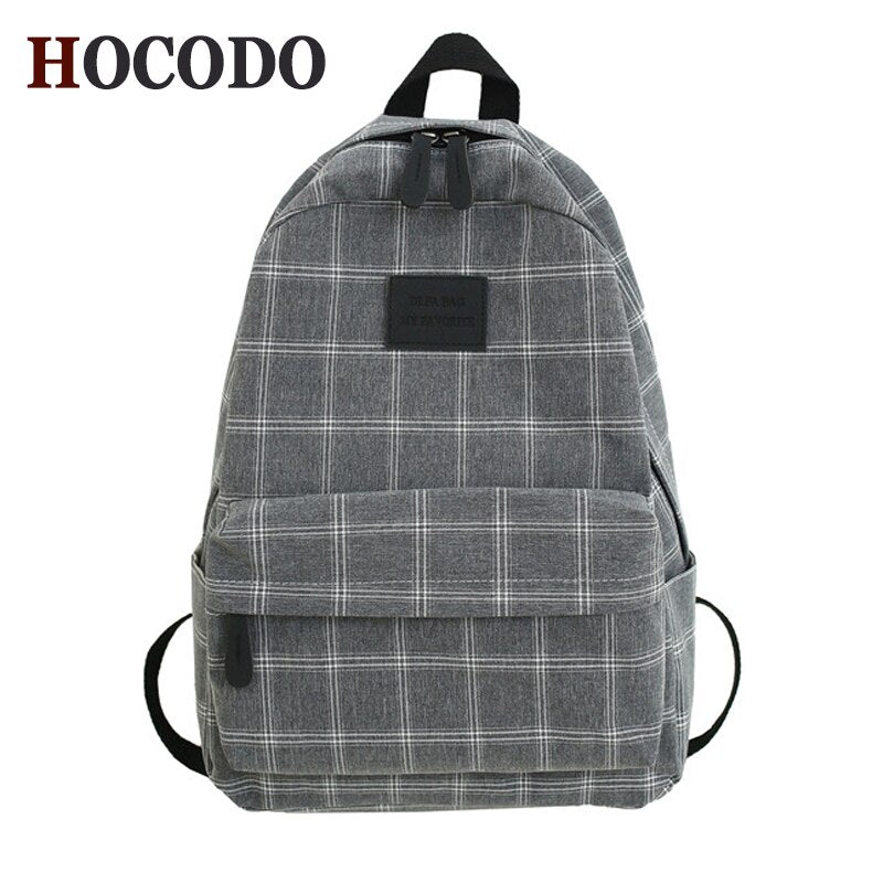 HOCODO Plaid Women Backpack Student Cute School Bag