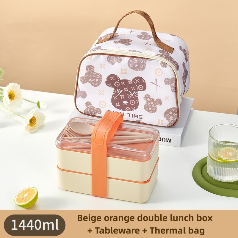 Bento School LunchBox Tiffin Box for Kids Kids with Bag Tableware for School Sandwich