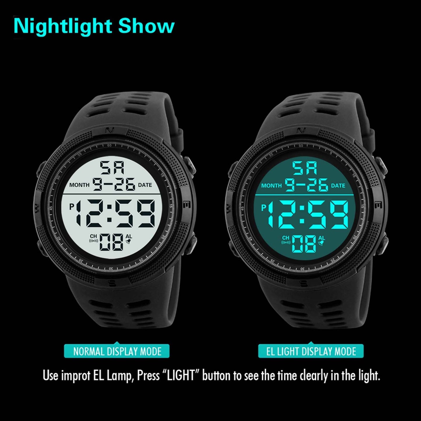 Digital Men Watch Military Sports Wristwatch Multifunction Waterproof Sport Watches