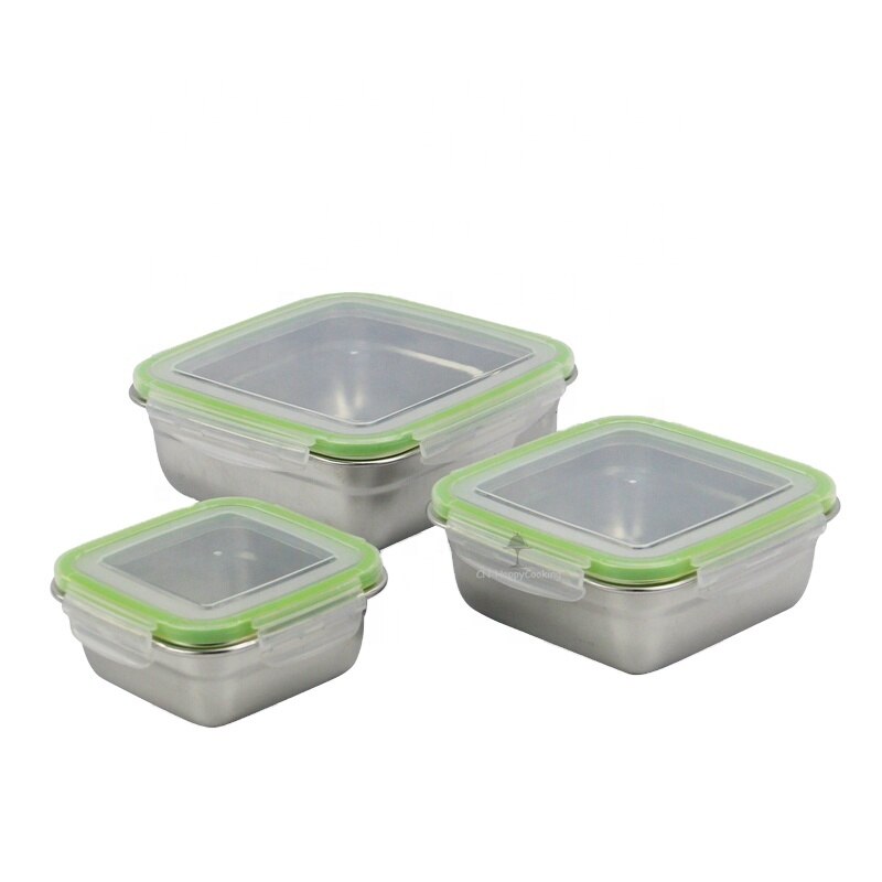 Leak proof hot sealing 304  tiffin box stainless steel food pan carrier stainless steel lunch box