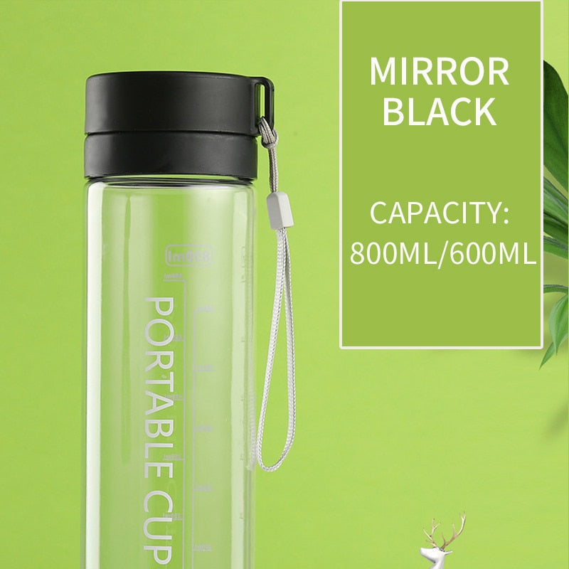 Outdoor Large Capacity Sports Water Bottle Frosted Plastic Cup Portable Rope Plastic Bottle Gift Mug