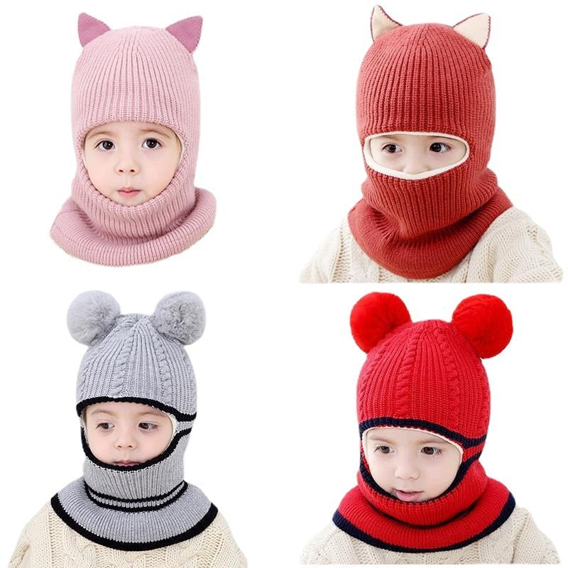 Beanies Baby Ring Hat Pompom Winter Children Hats Knitted Cute Cap for Baby