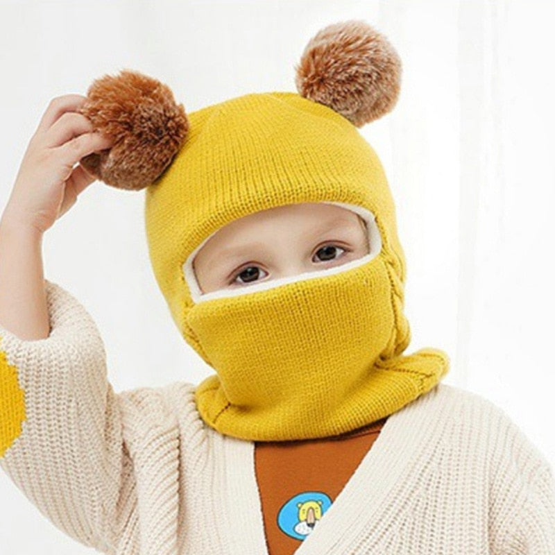 Beanies Baby Ring Hat Pompom Winter Children Hats Knitted Cute Cap for Baby