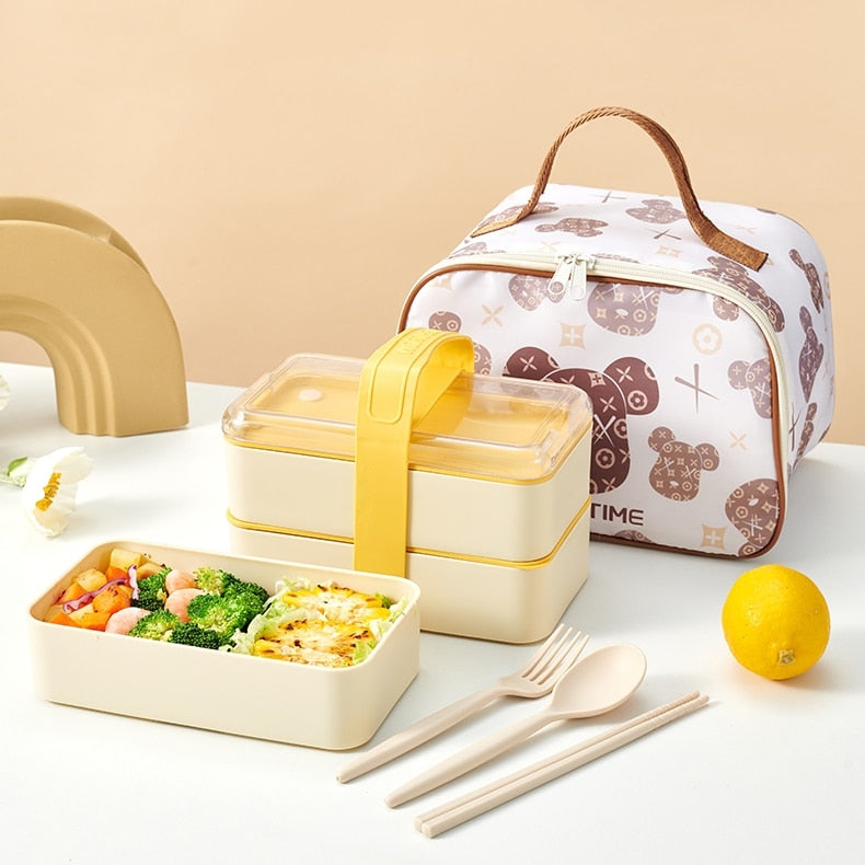 Bento School LunchBox Tiffin Box for Kids Kids with Bag Tableware for School Sandwich