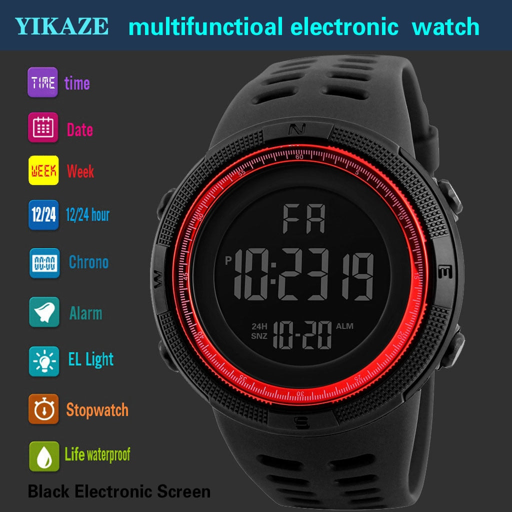 Digital Men Watch Military Sports Wristwatch Multifunction Waterproof Sport Watches