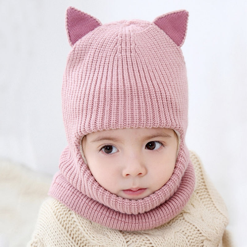 Beanies Baby Ring Hat Pompom Winter Children Hats Knitted Cute Cap for Baby