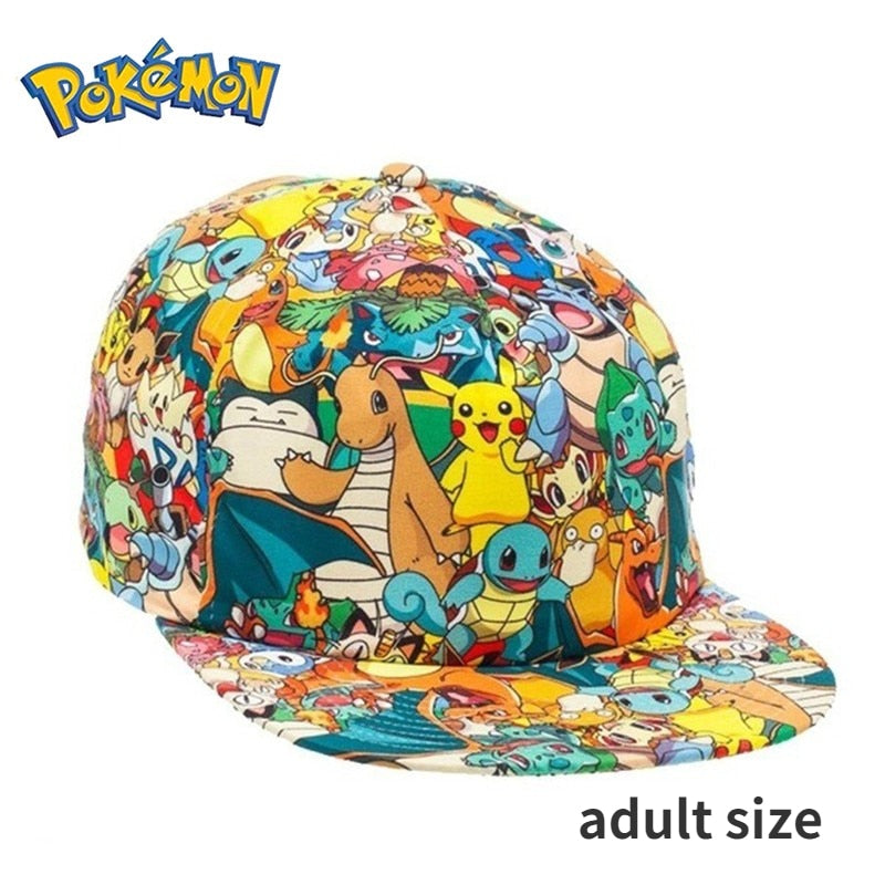 Pokemon Pikachu Baseball Cap Anime Cartoon Figure Cosplay Hat Adjustable Women Men