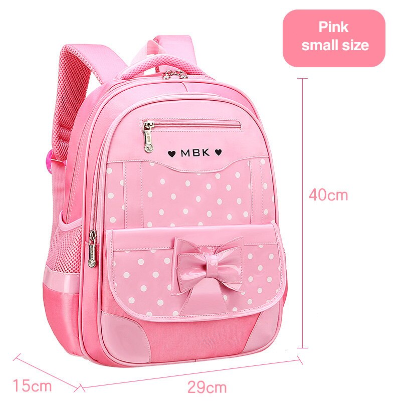 6-12 Year Old Child&#39;s School Bag / School Bag Set for Girl Cute Black Pink Bow School Backpack